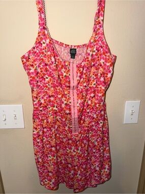 Floral Pink Sleeveless Summer Romper